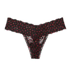 Victoria secret red & black lace panties